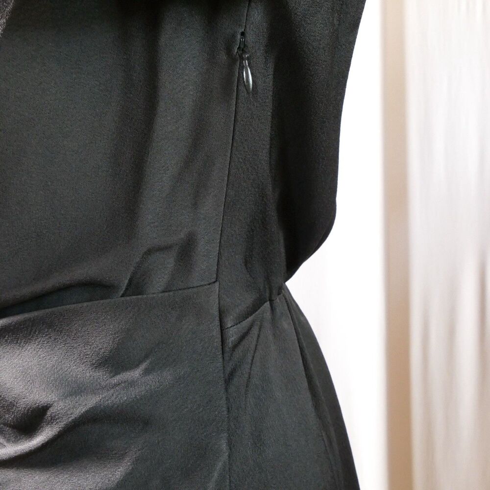 NWT A.L.C. Kay Asymmetric Front-Twist Satin Cocktail Mini Dress Black Size 2 - Picture 7 of 8